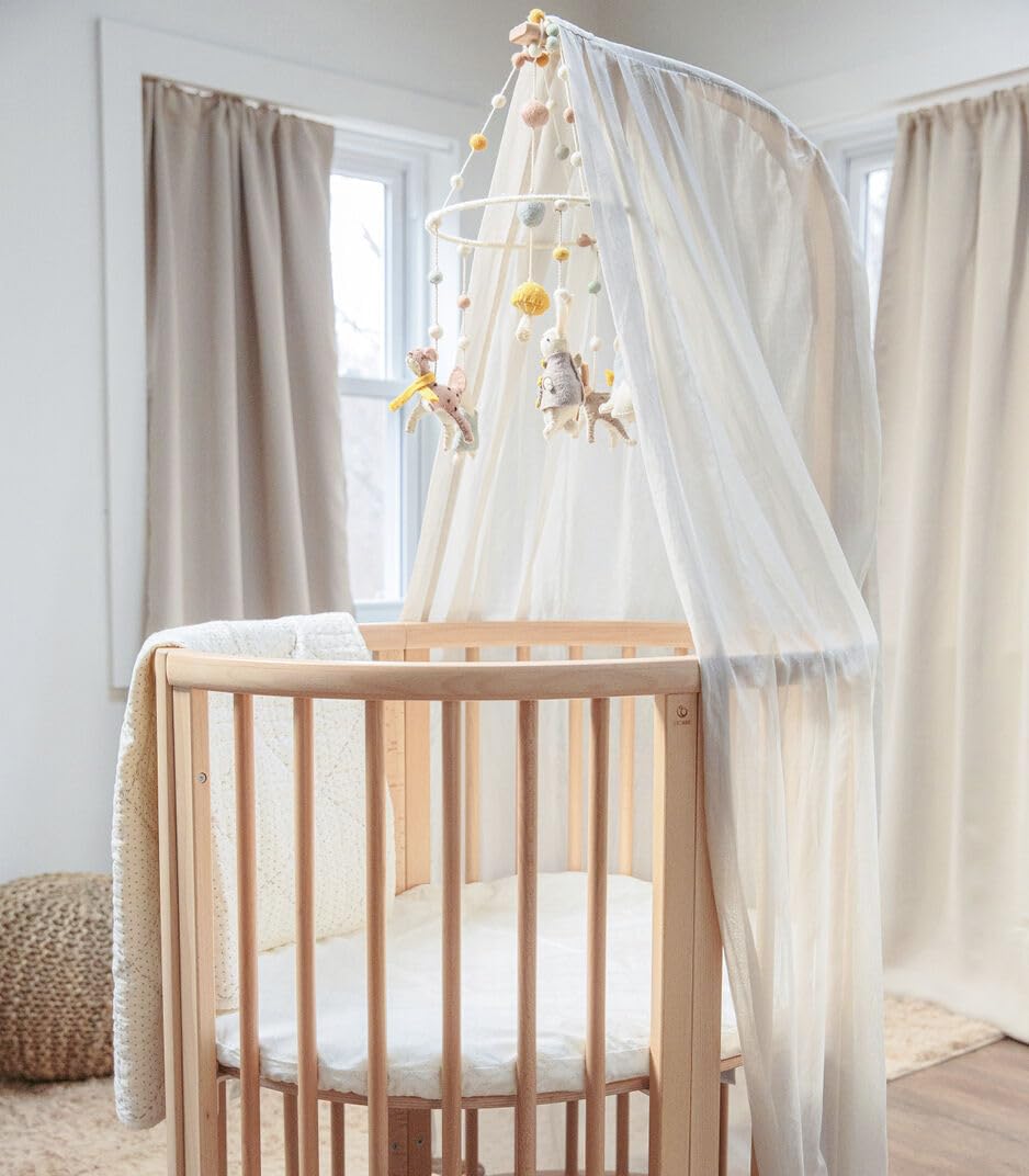 Stokke Sleepi Himmel V3, White - Schaffe eine gemütliche, ruhige Umgebung für Babys - Einfach zu montieren - Leichter Stoff - Kompatibel mit Sleepi Mini & Bett