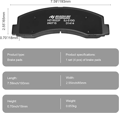Miniatura 10 de Juego de pastillas de freno traseras de cerámica compatibles con Hyundai SonataElantraAccentVeloster, Kia RioOptima HybirdSoul