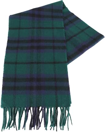 Locharron of Scotland Unisex Bowhill Marshall Modern Lambswool Scarf - Green/Navy