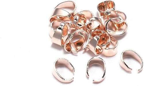 50 unidades por lote de clips colgantes de oro rosa, cierres de hebilla para collar, conector de gancho para hacer joyas de bricolaje, bandeja de