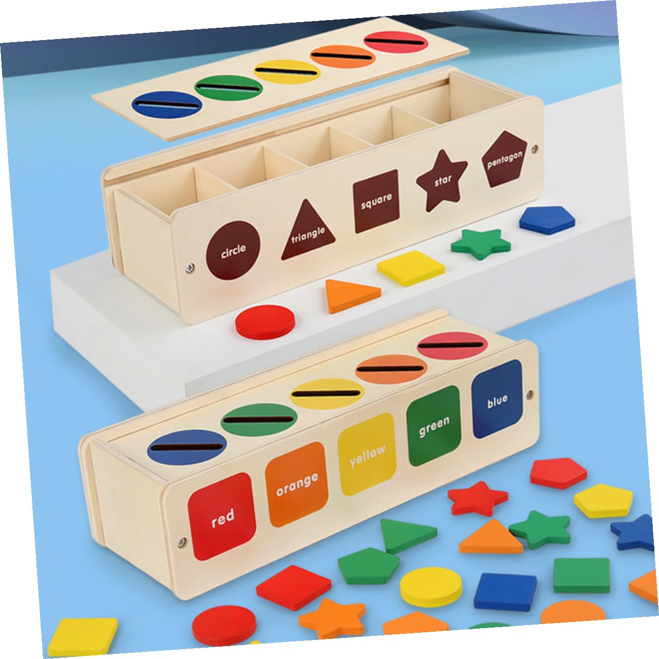 Box Classificazione Sagome in Legno Montessori per Bambini