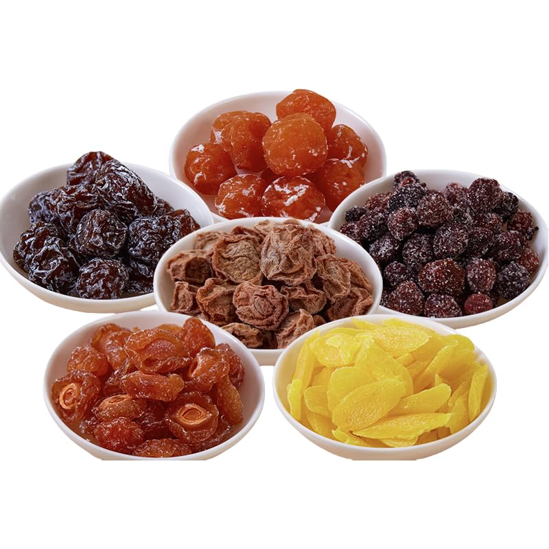 Deluxe Dried Fruits Gift Pack - Lover's Plum, Nine-Style Plums, Sweet and Sour Plums, Half Plums, Nine-Style Prunes, Dried Pineapple - 600g Total.(Plum Meat Gift Pack(果干礼包))