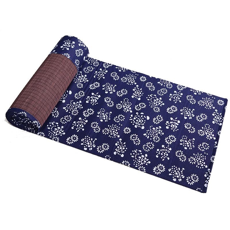 Chemin de table en bambou 30x50-210 cm avec bordure tissu lavable