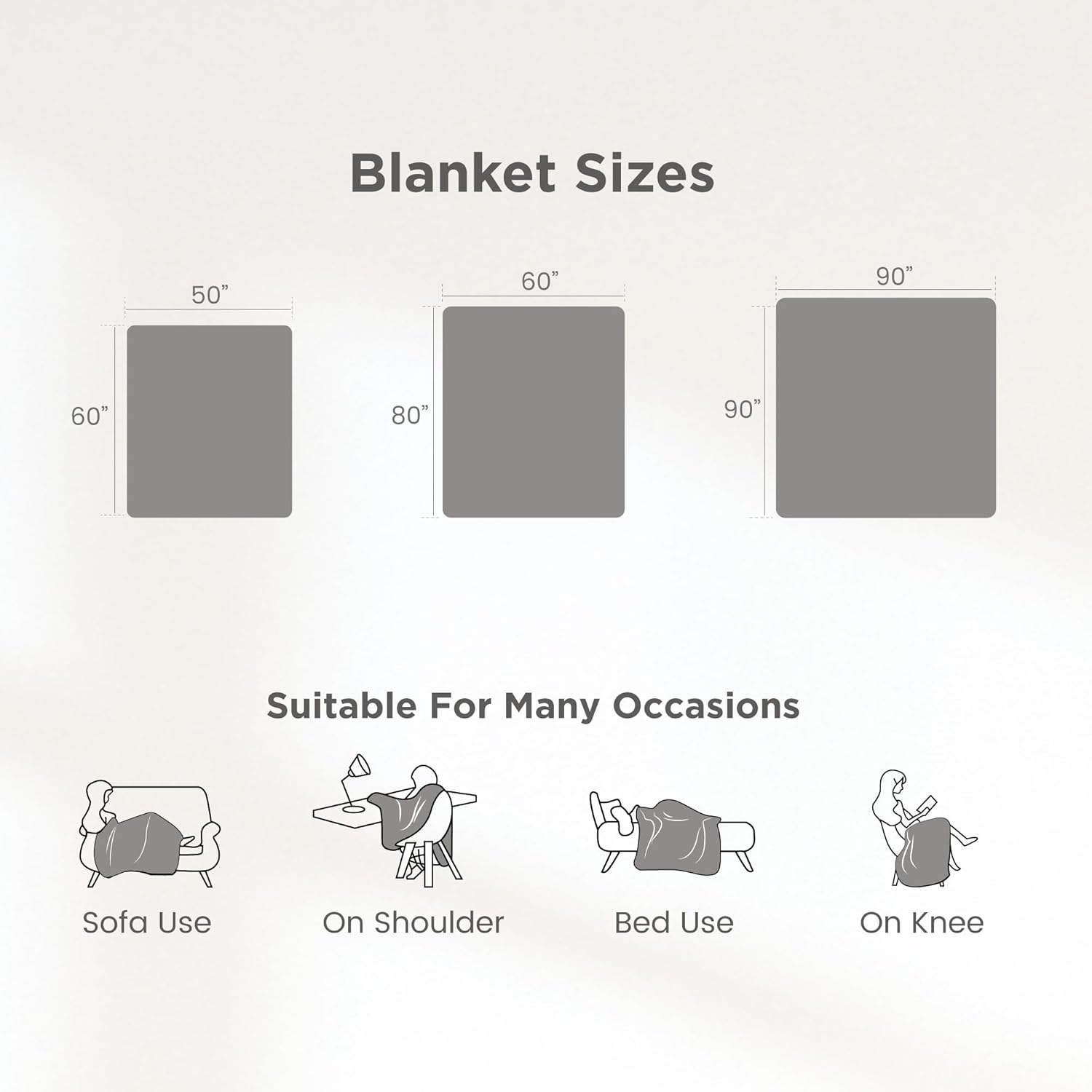 Sophia & William Throw Blanket for Couch Sofa(90x90 Inches) - Faux Fur Throw Soft Cozy, Gifts for Women, Grey - Image 7