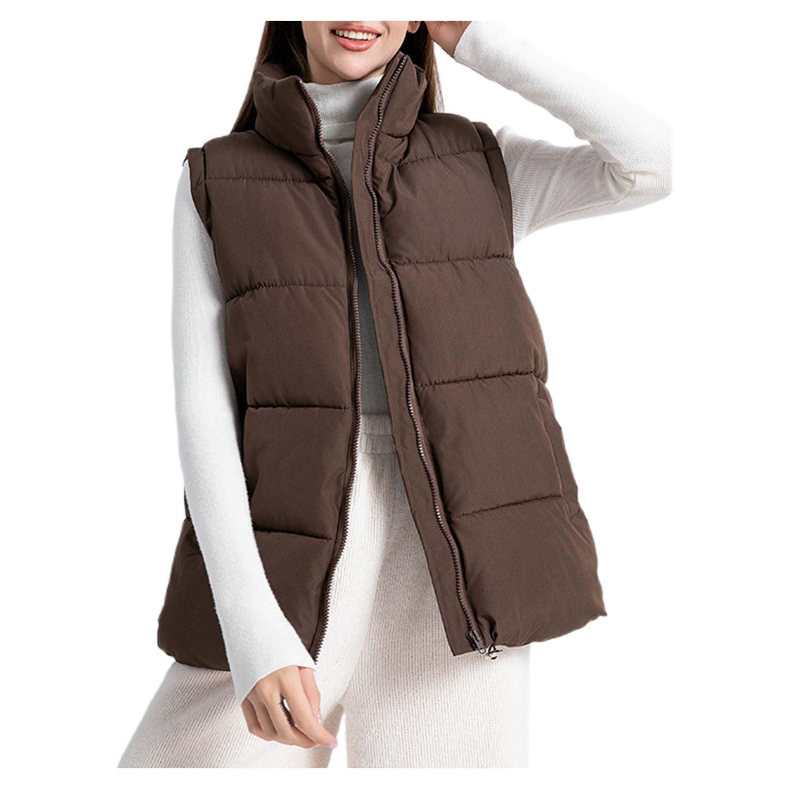 Womens Padded Gilet,Thermal Vests Puffer Waistcoat Warm Jacket Vest Longline Thick Parka Outwear Womens Puffer Long Body-Warmer Coat For Light Rain, Autumn, Winter
