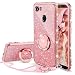 Google Pixel 2 XL Case, Glitter Bling Diamond Rhinestone Bumper Cute Pixel 2 XL Phone Case for Girls with Ring Kickstand Sparkly Protective Google Pixel 2 XL Case for Girl Women - Rose Gold/Pink