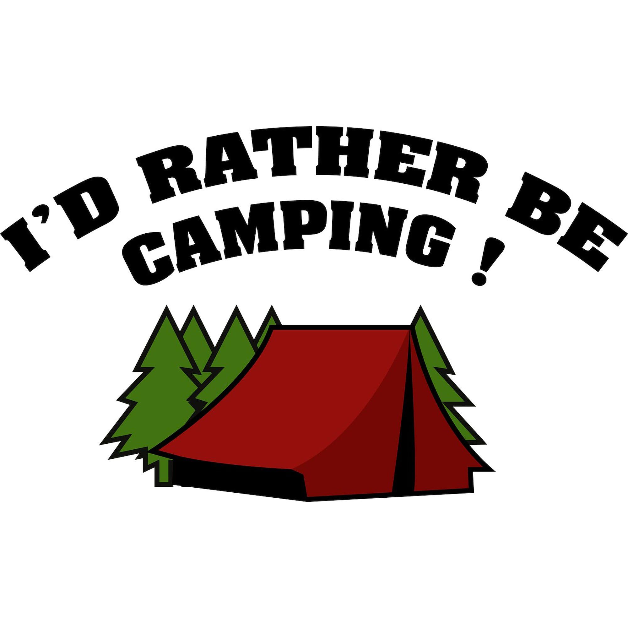 CafePress 'I'd Rather Be Camping' Bumper Sticker - 10x3" Vinyl Decal For Car, Laptop, Window