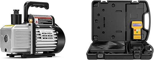 VIVOHOME Bomba de vacío HVAC de una sola etapa de 4.5 CFM 13 HP 110V con botella de aceite y 220 libras de alta precisión digital electrónica de