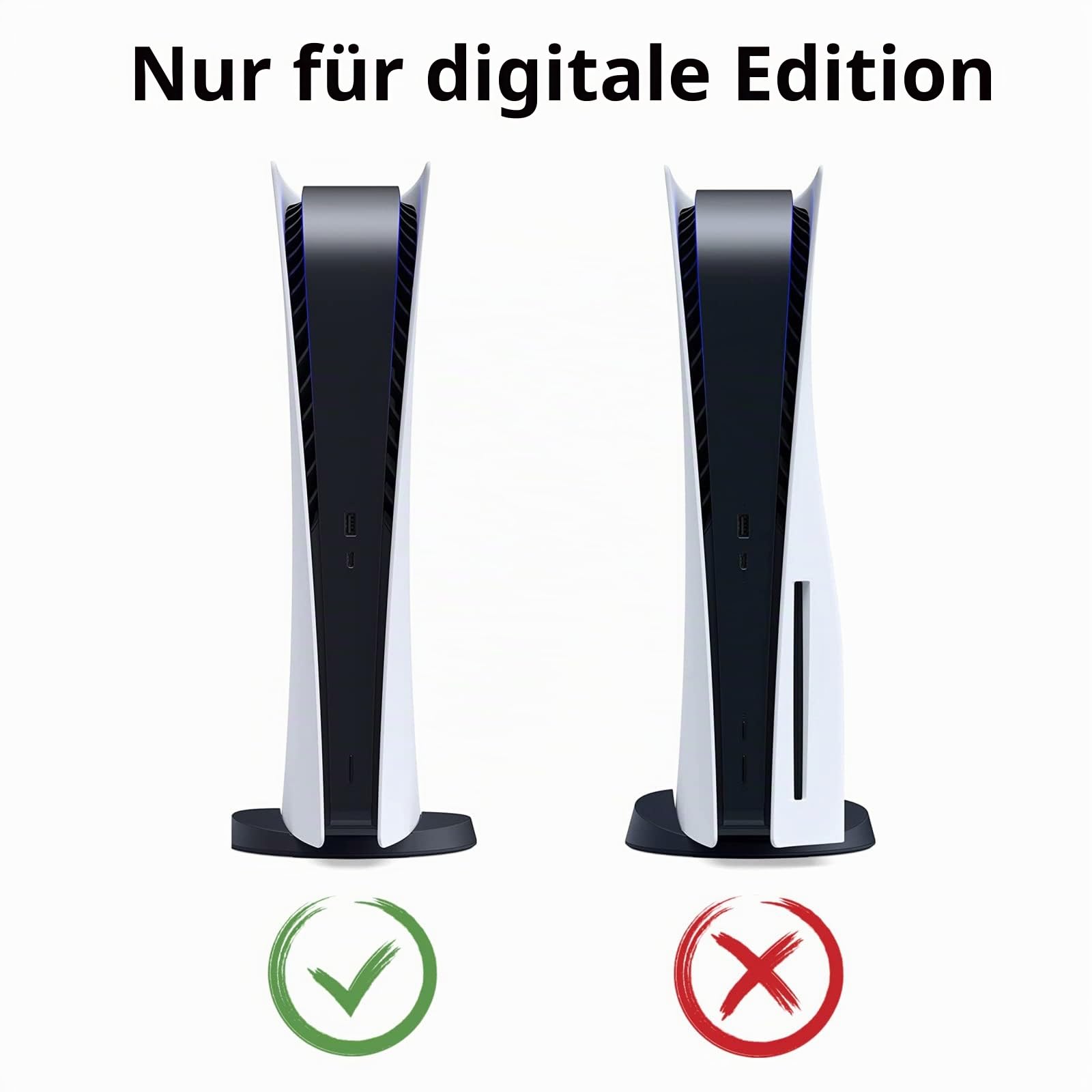 Digital Edition Face Plates Cover Skins Shell Panels für PS5 Konsole, Zubehör für PlayStation 5 Protective Replacement Faceplates (Starlight Blue)