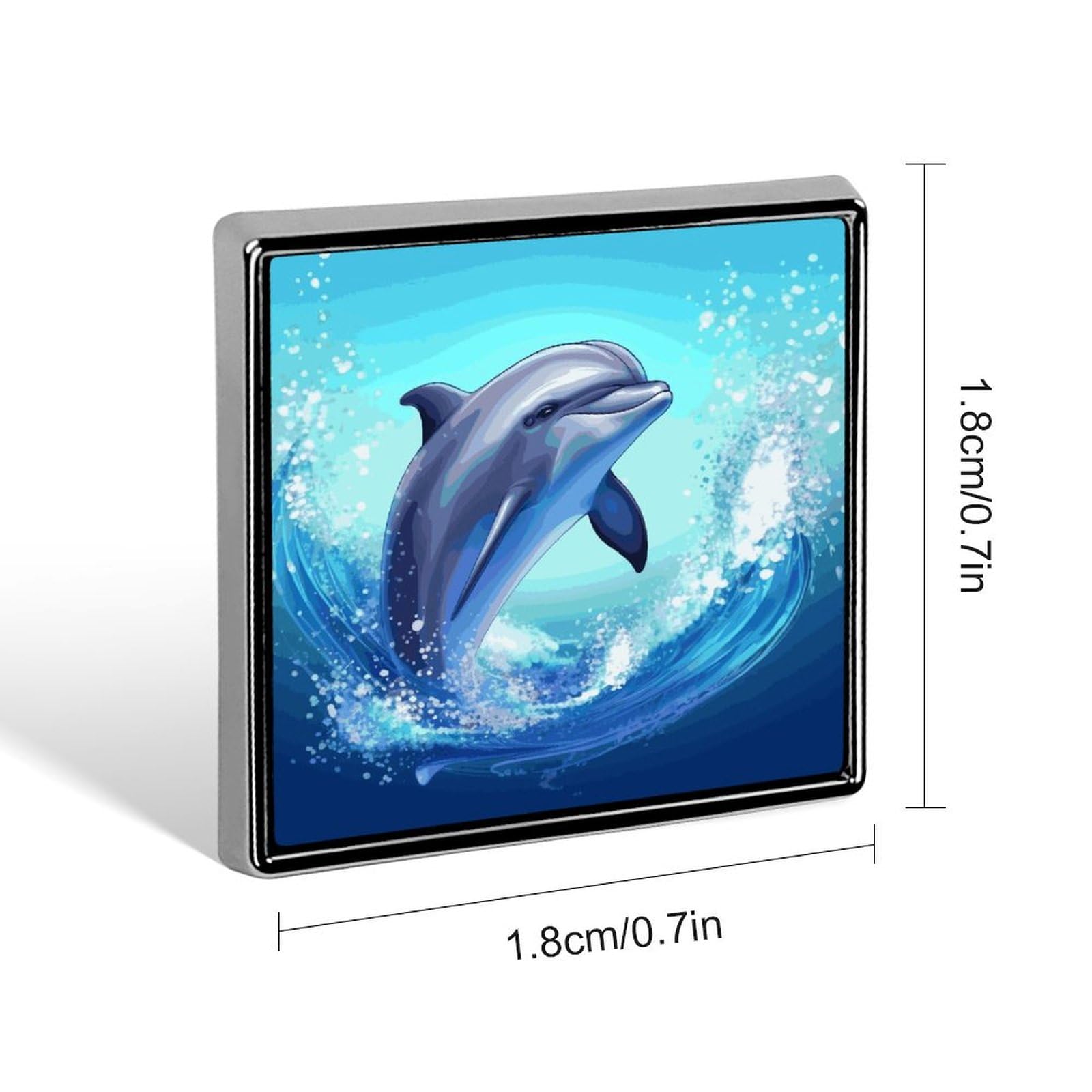 Square Lapel Pins Square Brooceh Badge for Backpacks Or LapelsCute Dolphin Lapel Accessory