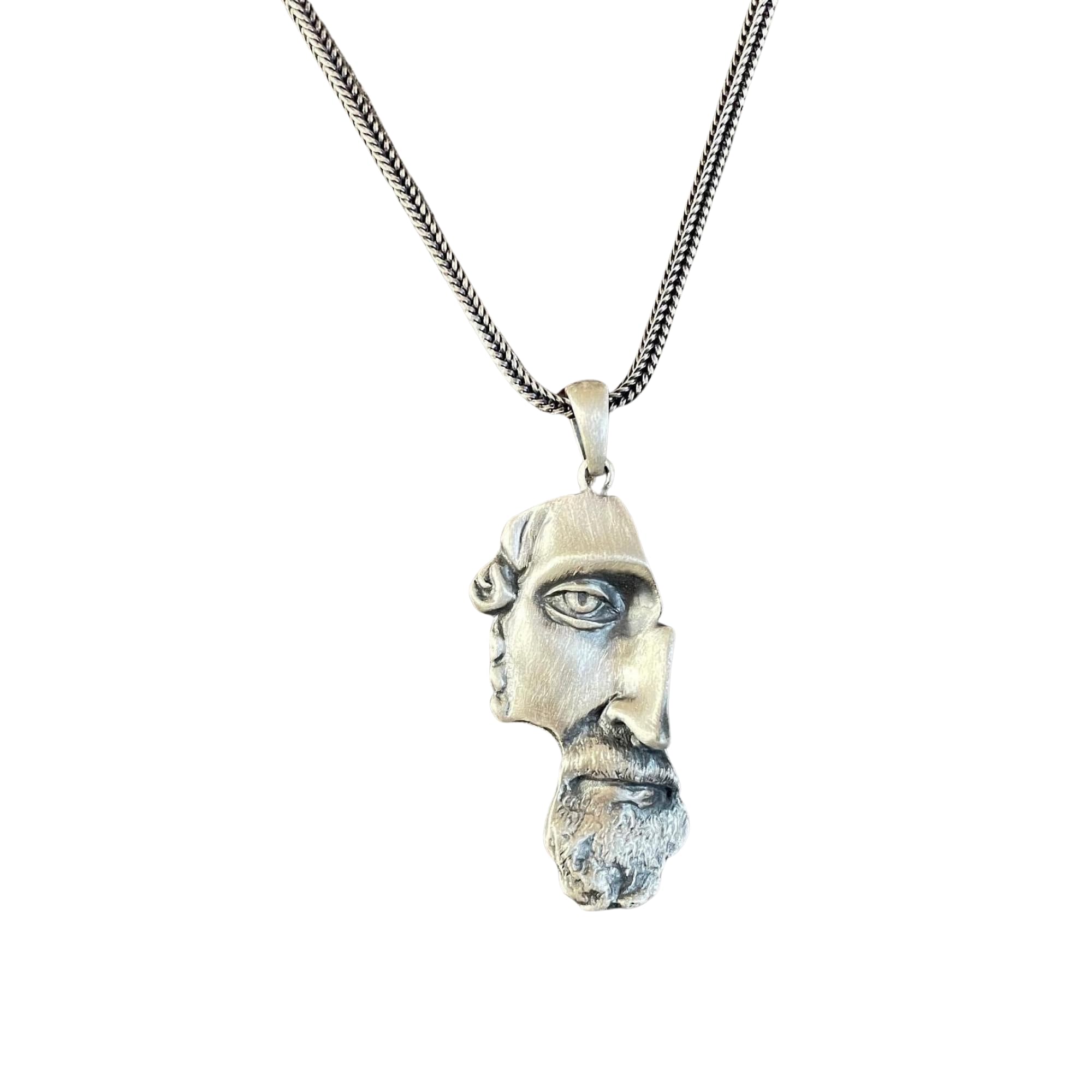 Marcus Aurelius Pendant, Sterling Silver Roman Emperor Necklace, Antoninus Augustus Jewelry, Philosopher King Pendant, Valentine’s Gift for Boyfriend