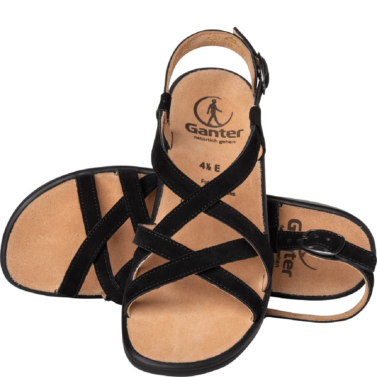 Ganter, Sonnica, Glattleder-Pantolette in schwarz für Damen
