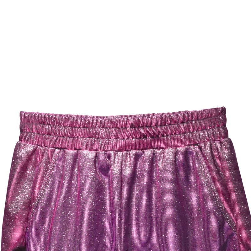 Image of Perfashion Women's Metallic Shiny Shorts Sparkly Hot Yoga Outfit