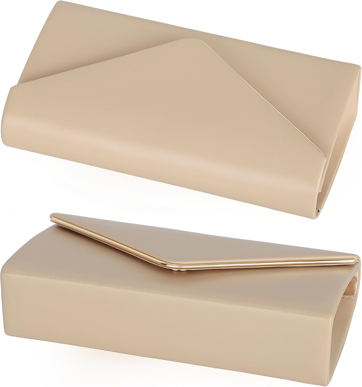 Vegan Leather Envelope Clutch Bag Classic Dressy Purse Foldover Evening Handbag - Image 5