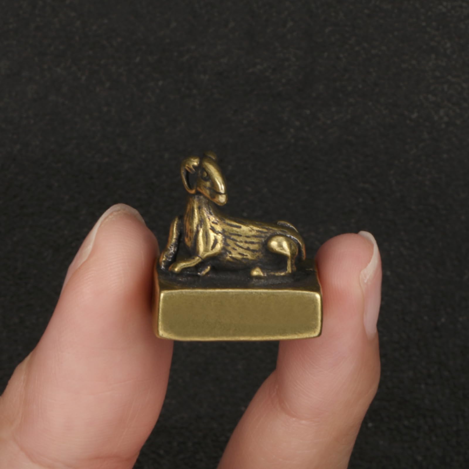 HIRAIDAI Messingornamente Mini-Tierkreis-Siegel Aus Antikem Messing Büro-Desktop-Dekoration Kunsthandwerk 5 Stück