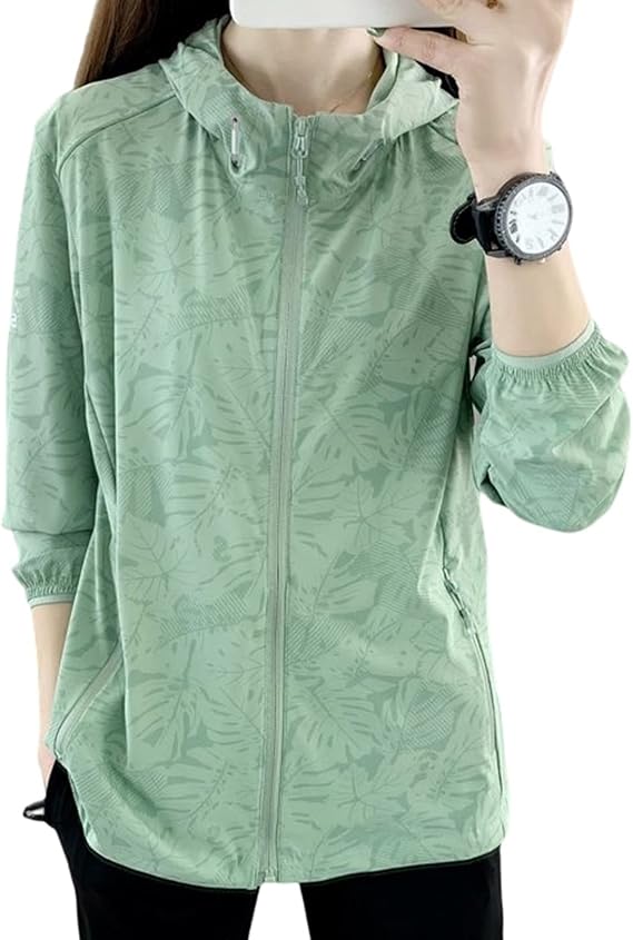 Amazon 夏 ウインドブレーカー ジャケット レディース 薄手 涼しい 耐水性 通気 吸汗速乾 紫外線防止 総柄 オシャレ ベーシック 着回し 熱中症対策 フィットネス アウトドア 自転車 海 通学 通勤 パーカー 全3色 M 4xl 大きめ コート ジャケット 通販