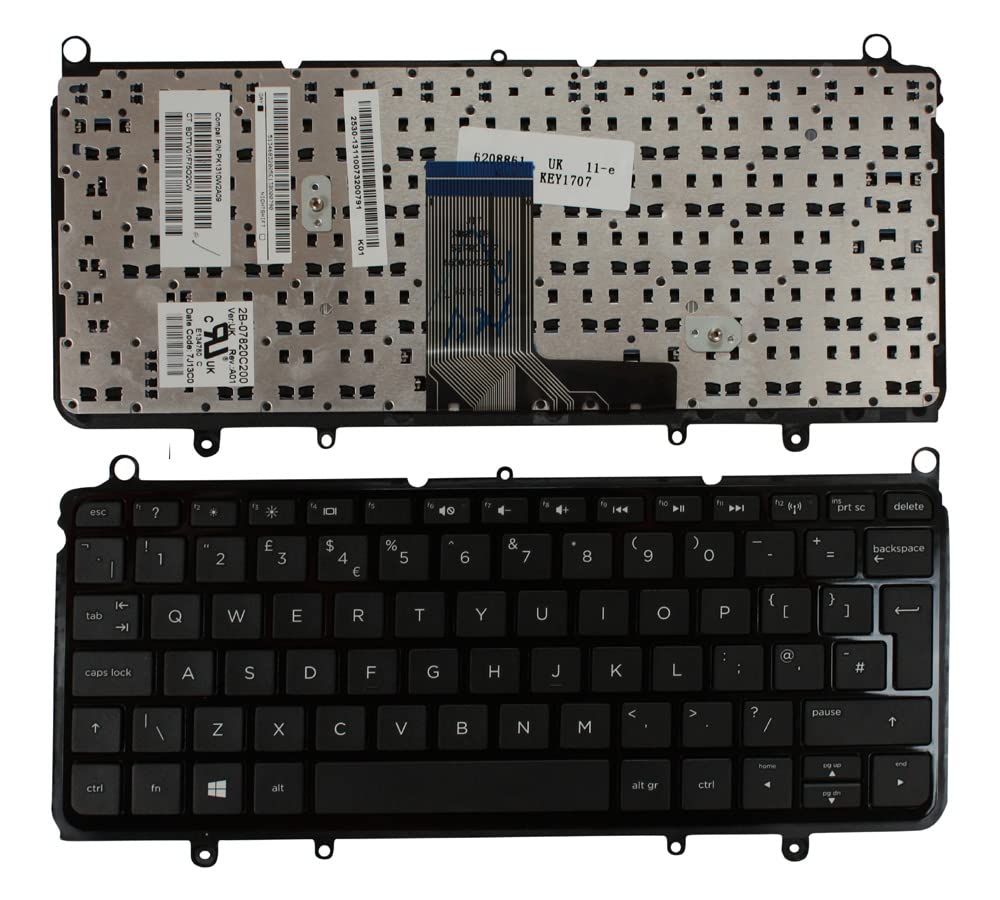 Clavier pour ordinateur portable HP Pavilion 11-E140CA noir brillant Power4Laptops UK - 2