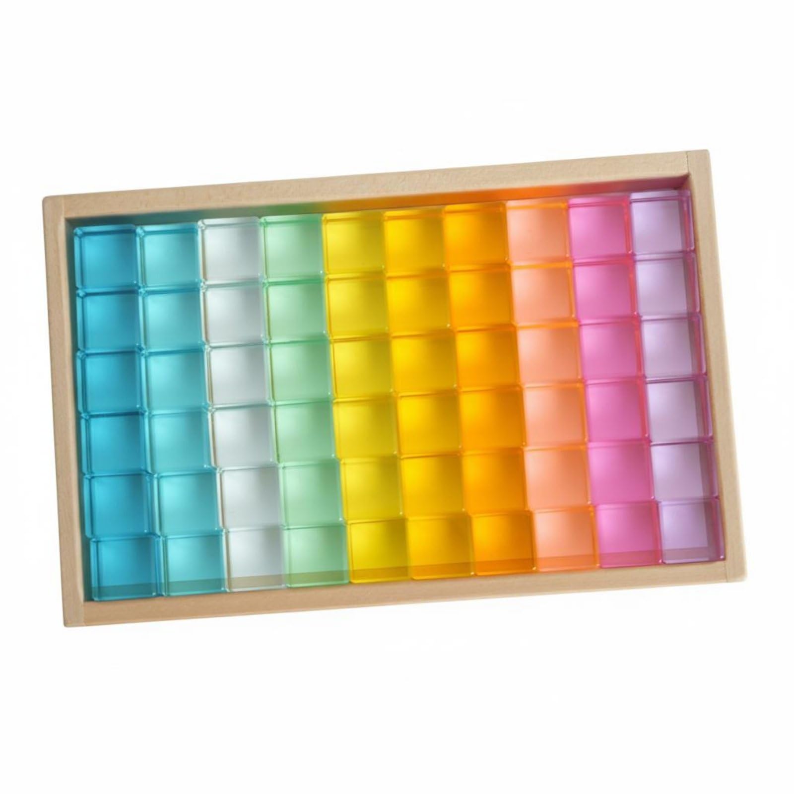 Acrylic Block Cubetto Costruttivo Trasparente Stimolazione Sensoriale Apprendimento Rafforzamento Abilità Cognitive Adatto a Bambini Asilo Abitazione, 60 PC Alta Trasp B