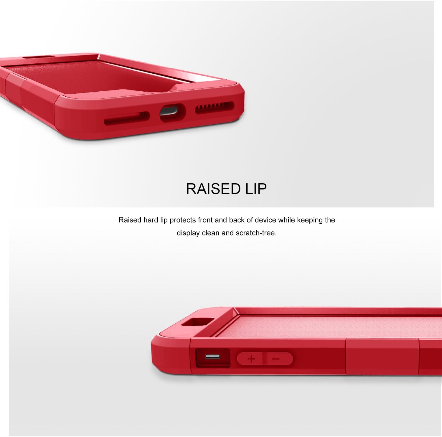 LONTECT for iPhone 7 Plus Case Hybrid Heavy Duty Shockproof Full-Body Protective Case with Dual Layer [Hard PC+ Soft Silicone] Impact Protection for Apple iPhone 7 Plus - Red