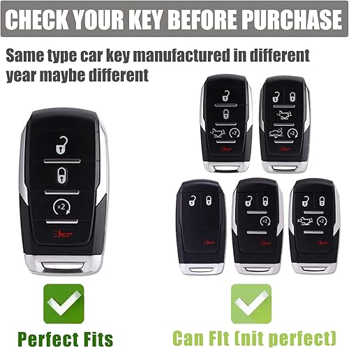 Miniatura 2 de Gematay Funda protectora para llavero Dodge RAM con cordón para llavero, carcasa protectora de TPU suave compatible con Dodge RAM 1500 2500 3500
