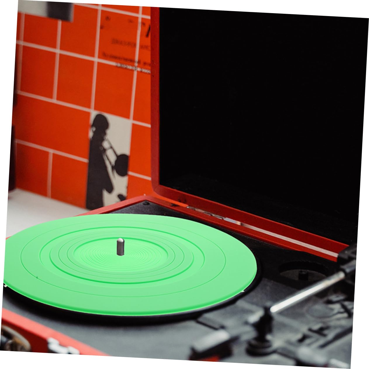 2piezas Tapete de Registro Alfombrilla Antideslizante para Tocadiscos Alfombrilla de Silicona para Vinilo Accesorios para Mesas de Discos de Vinilo para Uso Interiores