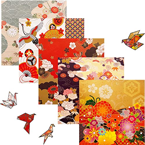 Papier Origami Japonais Plié De Carrée 50 feuilles de différents motifs de Origami Enfant Double...