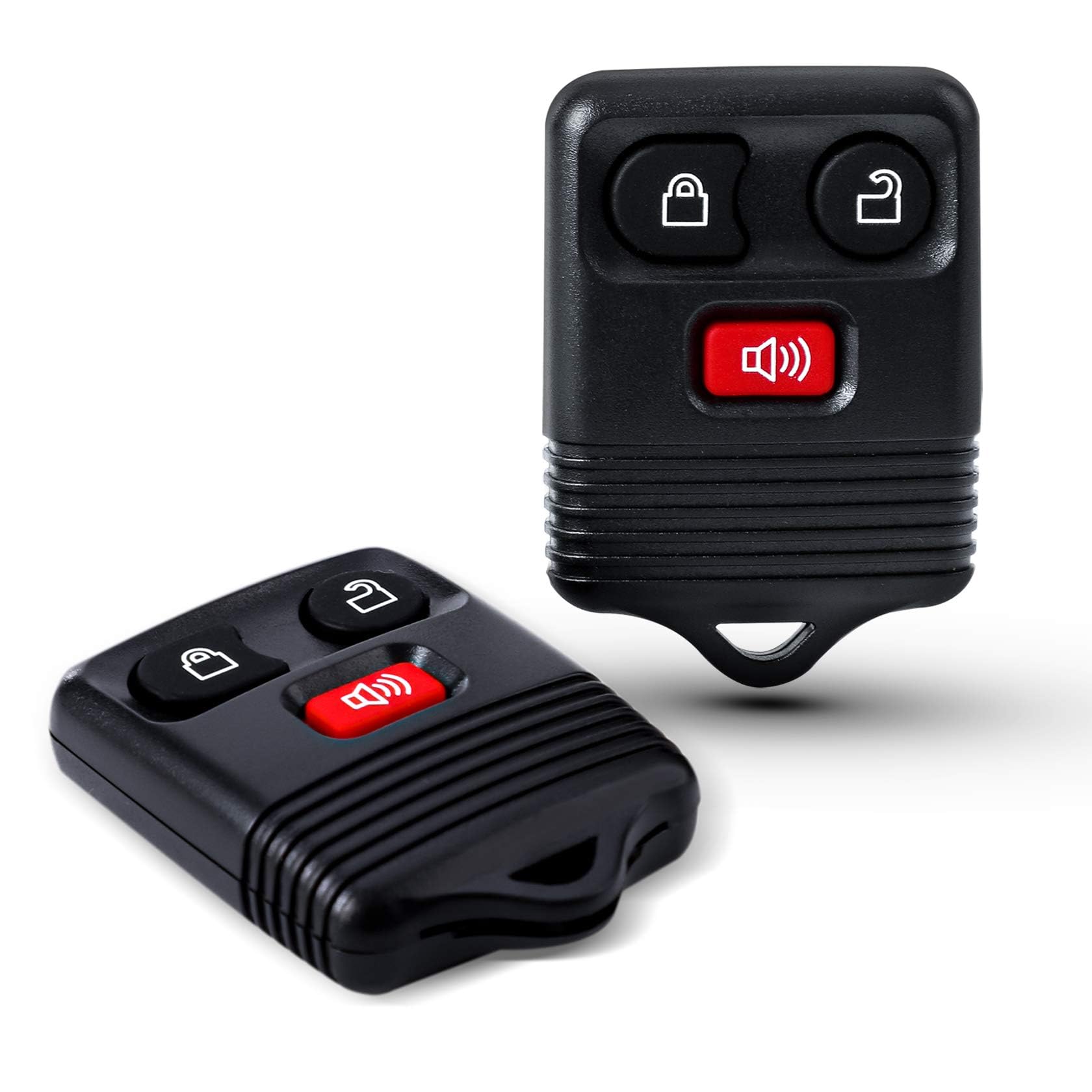 2pc Replacement Keyless Entry Remote Key Fob Clicker Transmitter Compatible with Ford 1998-2016 F-150 F-250 F-350, Mazda, Mercury, Lincoln - 3 Btn