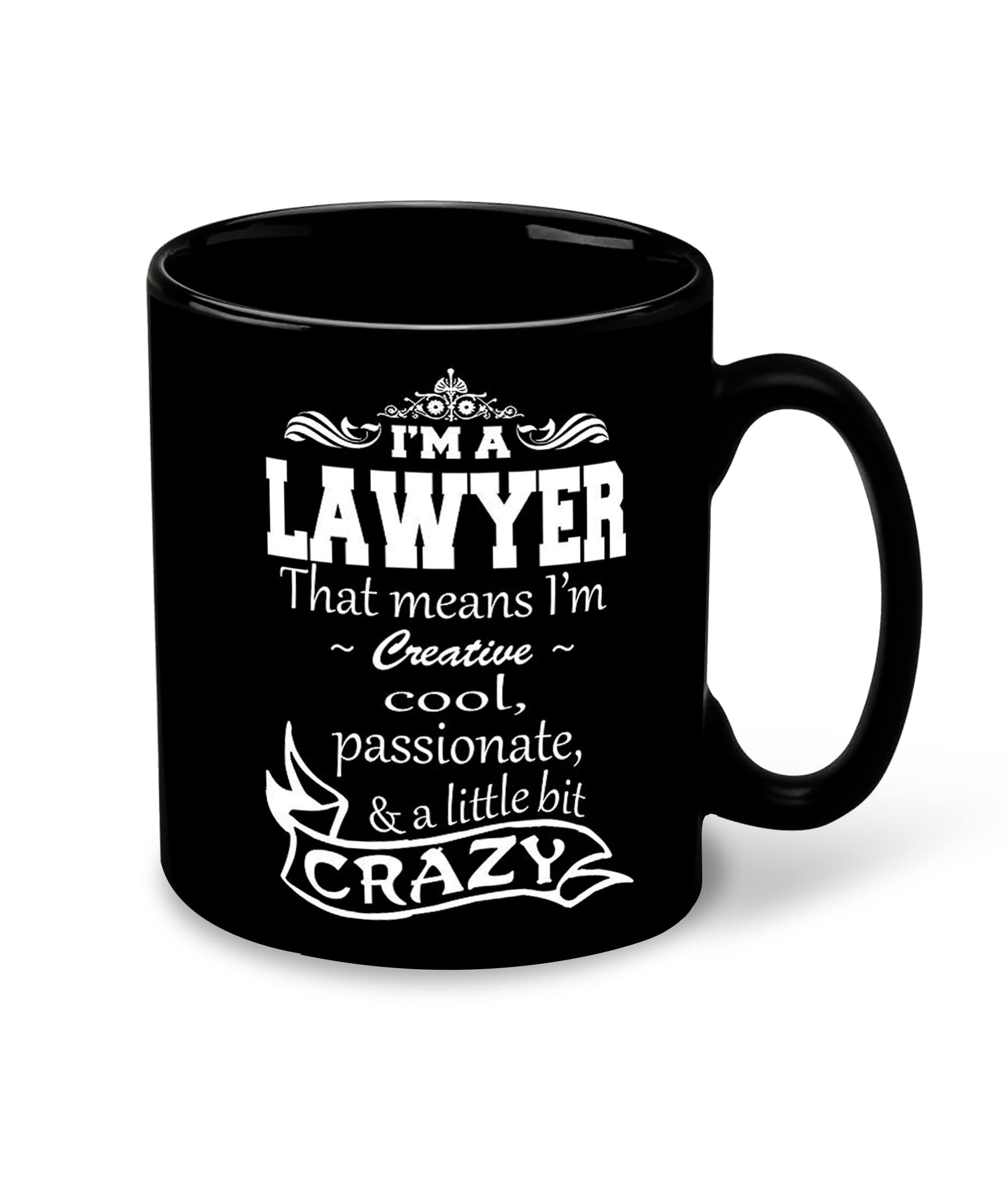Lawyer Inspiration Printed Premium Black Patch Inner Colour Ceramic Coffee Mug and Tea Mug- (Profession, Lawyer, Law) Design 5