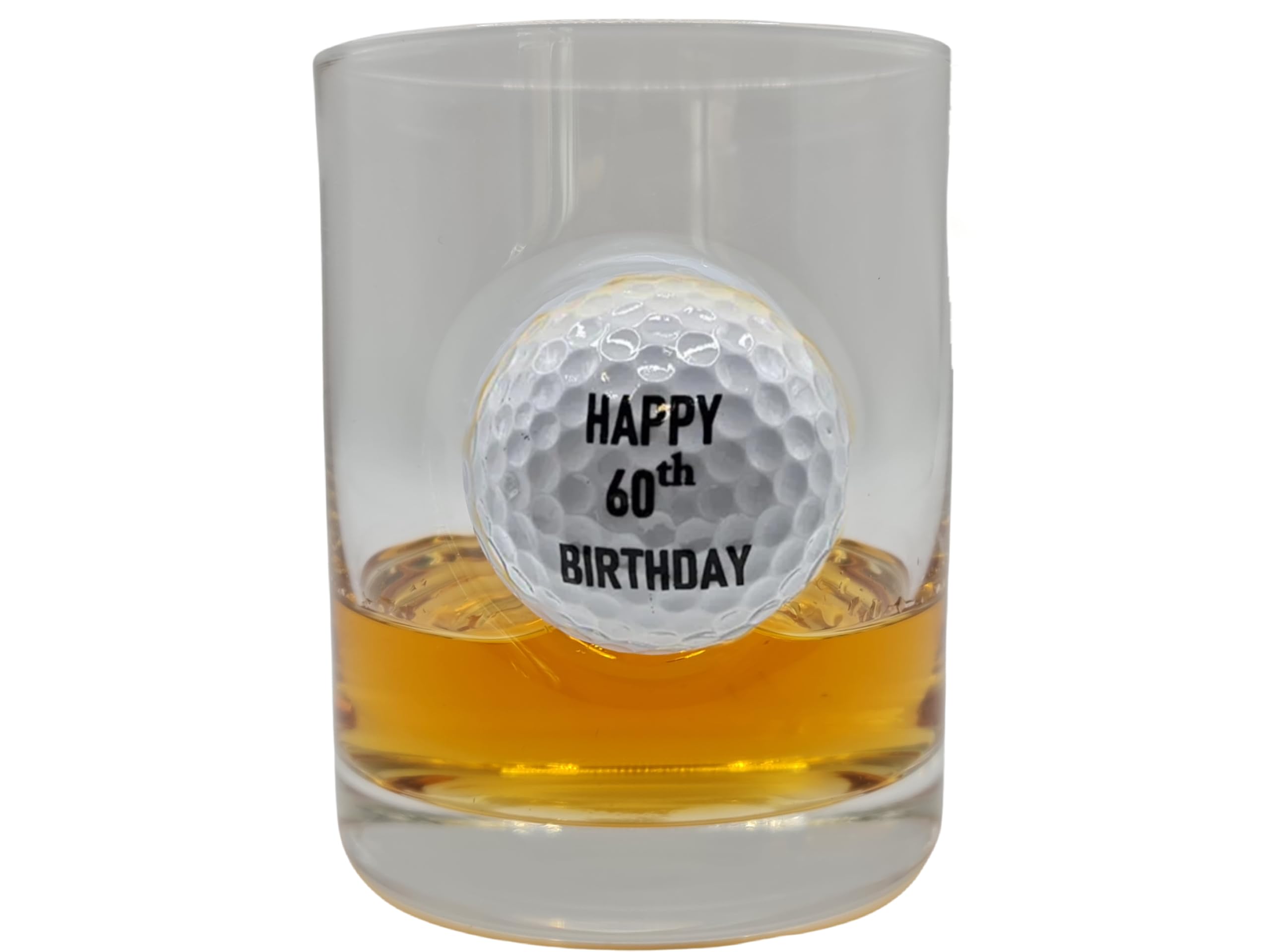 solo-pro master your game 60TH Birthday Golf Gift Whiskey Shot Glass Real Golf Ball Embedded