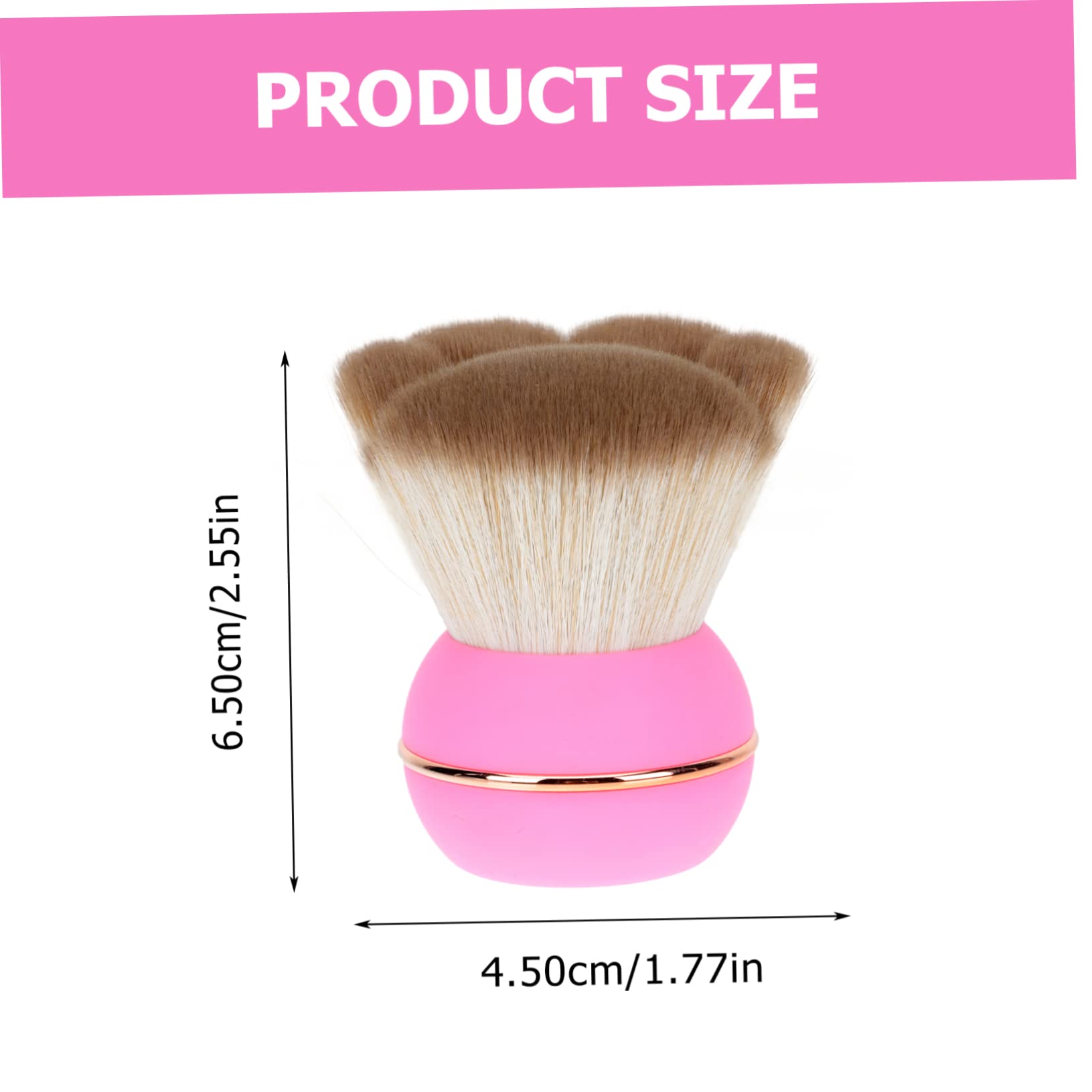 MUSISALY 1Pc Portable Blush Powder Brush with Cover Ergonomic Makeup Applicator for Loose Powder Blush and Contouring Fluffy Synthetic Bristles for Easy Application and Travel