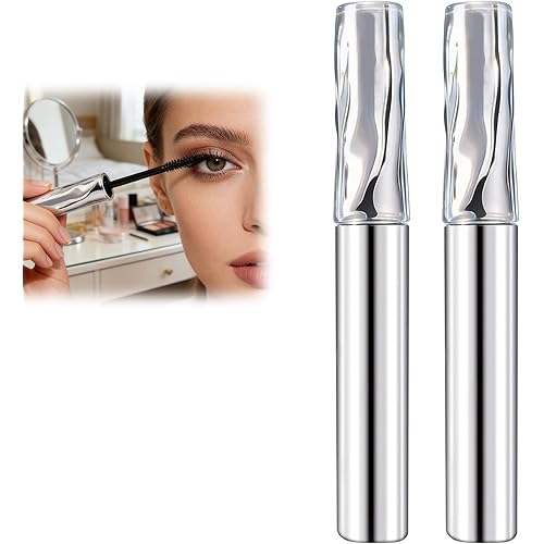2PCS Steel Tube Eyelash Primer, Tubing Mascara, Waterproof Metal Wand Mascara, Natural and Non-smudged, Flake-Free, Clump-Free Quick-Drying for Women