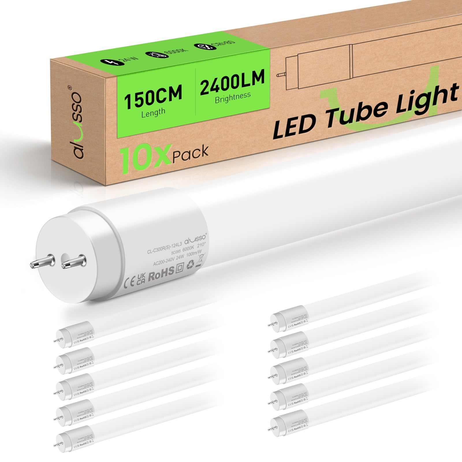 ALUSSO Tuba LED 150 cm, neutralna biel (6000K)
