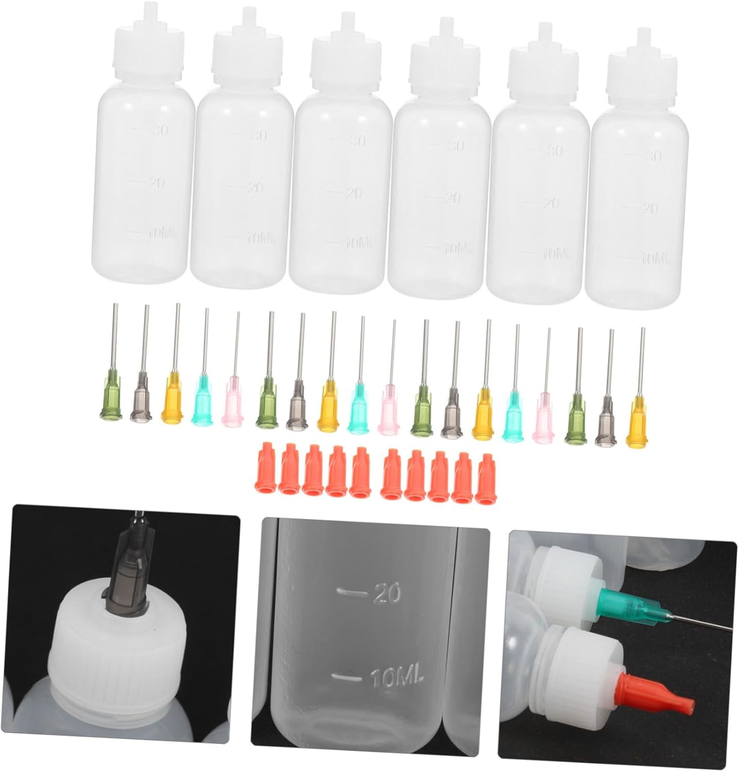 Crafting Home Supply Portable Glue Bottles Needle and Sealing Caps High Durability Plastic Wide Range Uses
