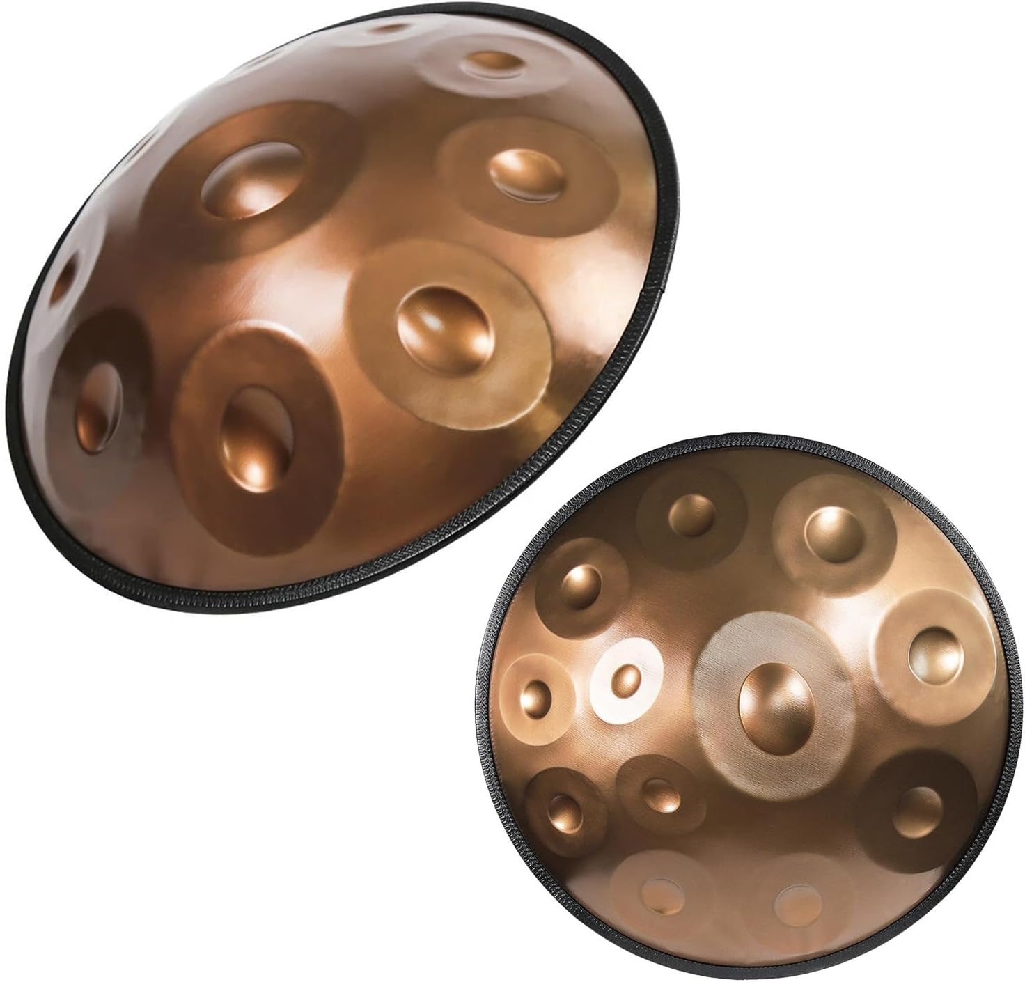 ORANGES 440hz Hand pan Steel Adults Handpan Drum 22inch Gold Instrument in D Minor 9/10/12 Notes 432hz with Soft Hand Pan Bag Mallets Bracket (Color : Gold-440H, Size : 12 Notes)