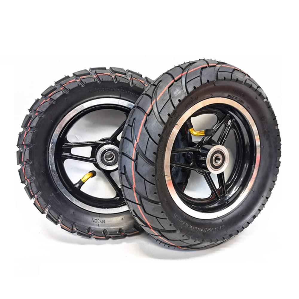 Pneu de Scooter électrique, assemblage de Pneu tubeless 10 Pouces 80/65-6, moyeu de Roue en aluminium, adapté aux Accessoires de Jeu de Roues de véhicule électrique/Drone/Robot,A 12mm