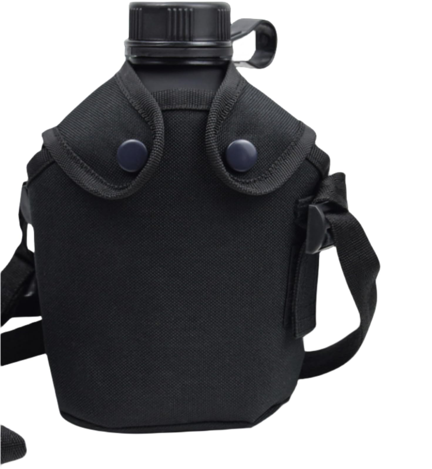 LOJAX Borraccia Militare in Alluminio da 1 litro con Borsa in Nylon Rinforzato, Borraccia da Mensa(C)