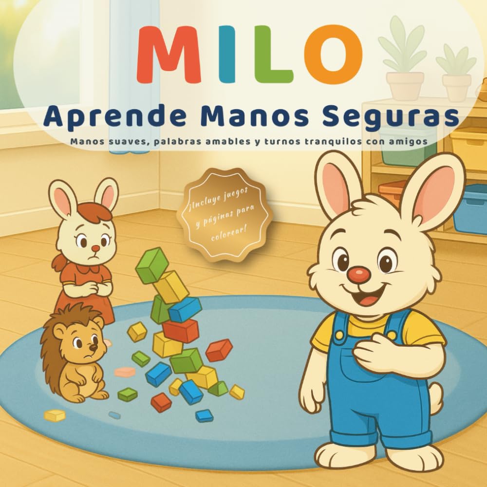 Milo Aprende Manos Seguras: Palabras Primero, Manos Suaves – un cuento ilustrado sobre compartir juguetes, esperar turno y controlar el impulso (3–6 años) (Las pequeñas lecciones de Milo)
