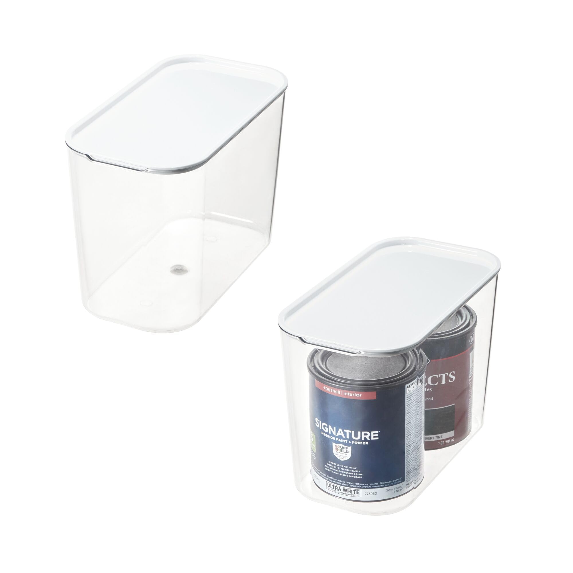 Amazon.com: iDesign Tall Inner Storage Bin with Lid, Set of 2, The