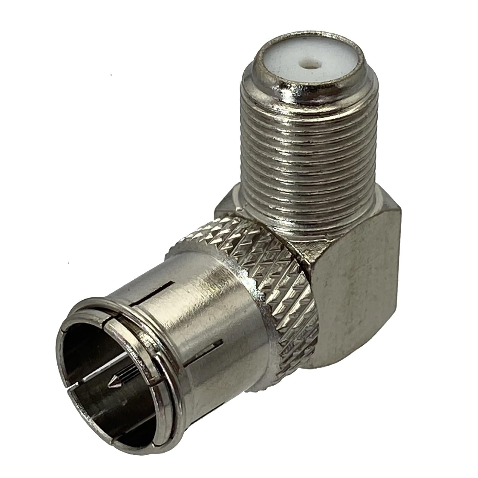 1 pz Quick Slide-on Push-on F TV Maschio a F TV Femmina Jack in Serie Ad Angolo Retto Adattatore RF Terminali del Cavo del connettore