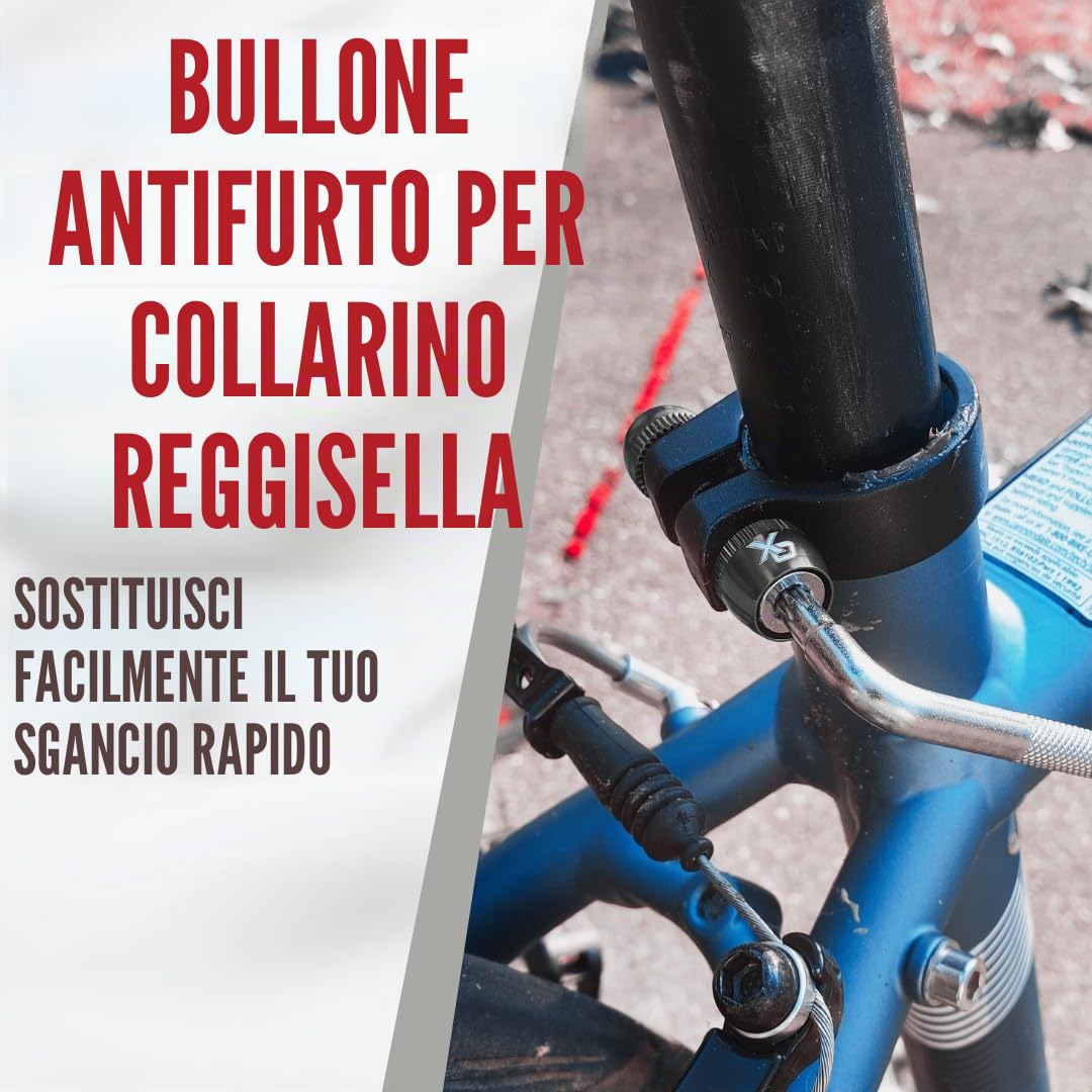 ONIPAX Bullone di bloccaggio antifurto in lega per reggisella da bicicletta