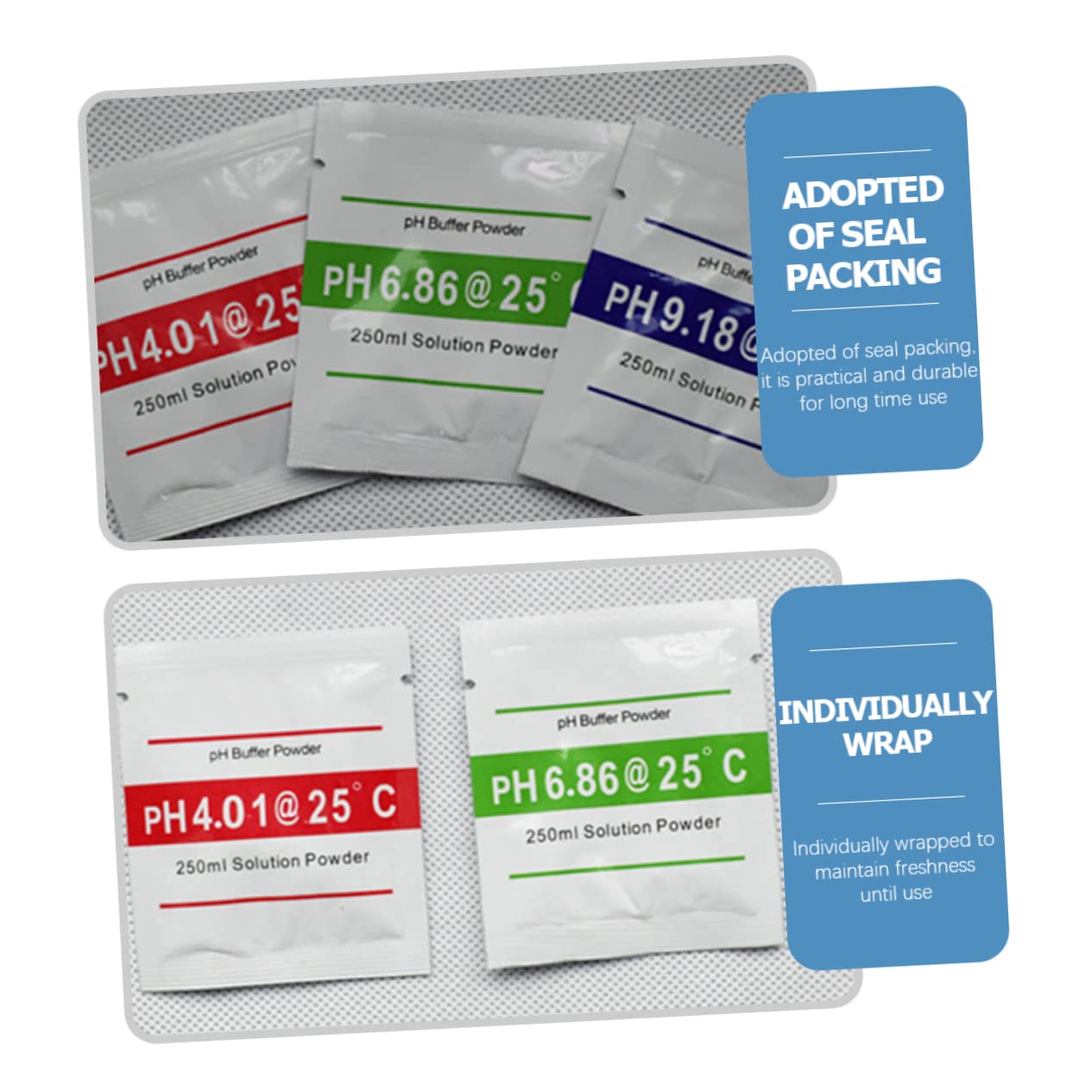 15pcs Ph Calibration Powder Kit Includes Ph for Accurate Testing for Drinking Water Pools Aquariums and Hydroponics