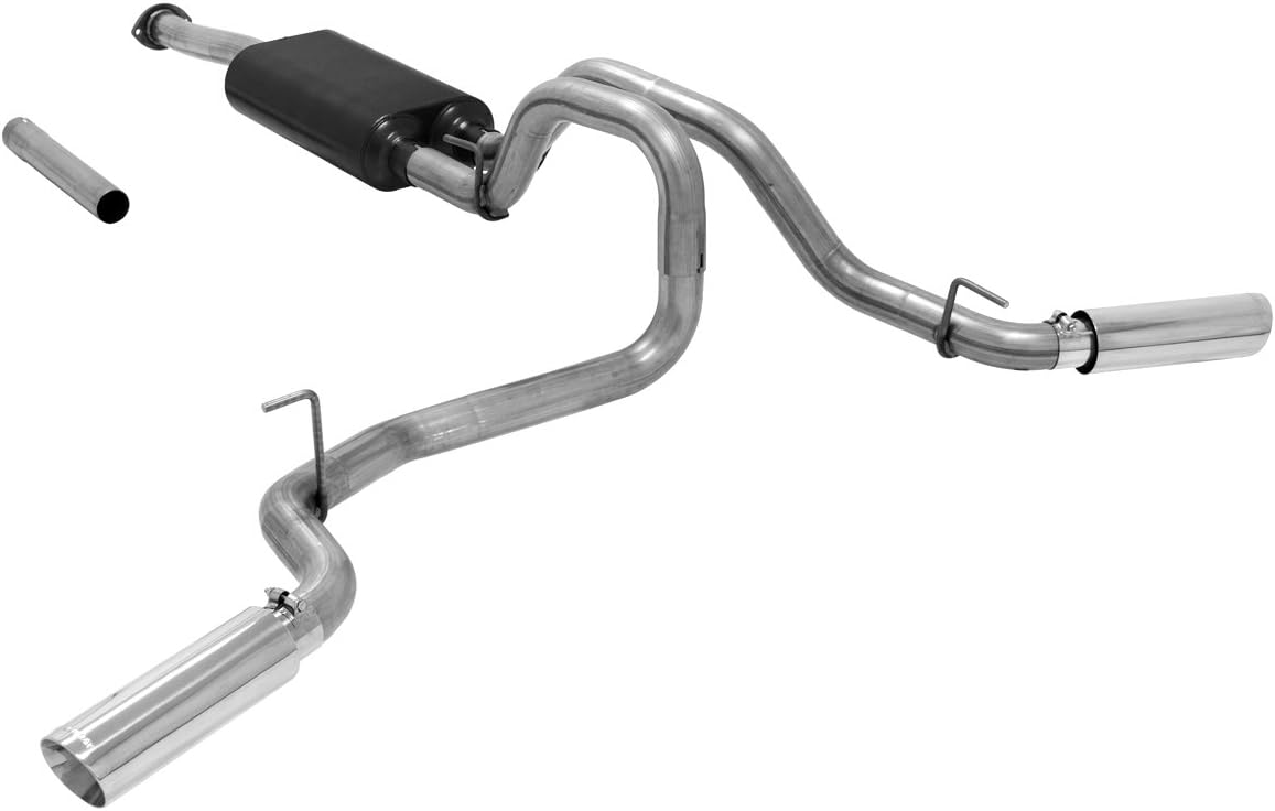 Flowmaster 817719 American Thunder Cat-Back Exhaust Kit 2.5 Inch 409 Stainless Steel Dual 3.5 Inch Polished 304 Stainless Steel Tips Compatible with 2016-2023 Toyota Tacoma 3.5L 2 & 4WD All Wheelbases