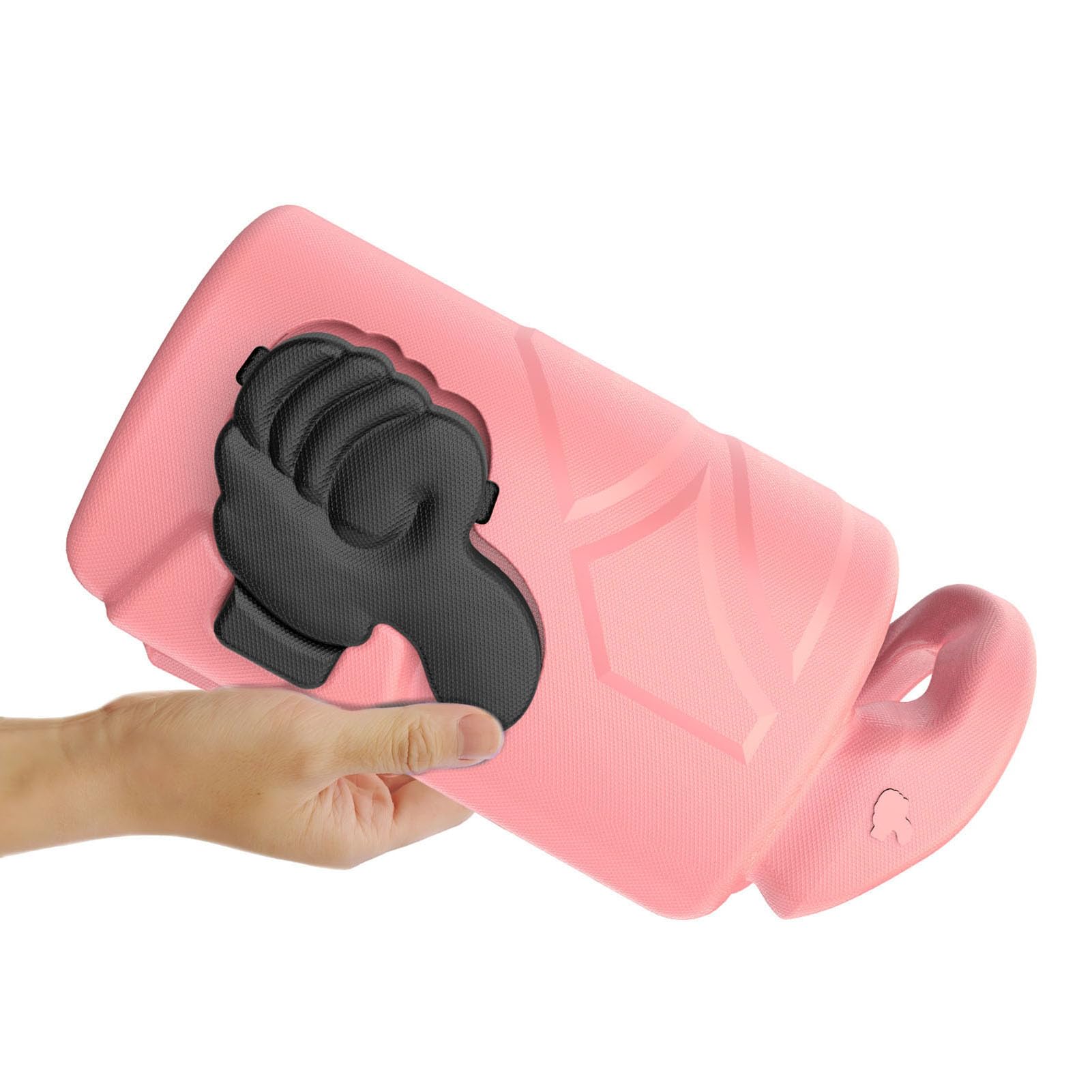Yctze Custodia per Tablet EVA, Copertura Protettiva Antiurto, Contenitore per Tablet Pieghevole Girevole con Ritagli Precisi, Ideale per HD 10 2021 2023 (Rosa pesca)