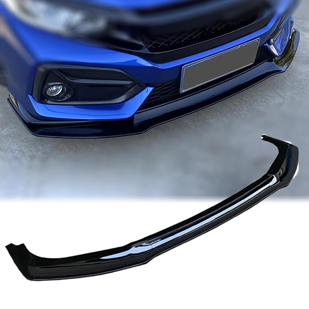 Front Bumper Lip Compatible with Honda Civic 2017-2021 Si & FK7 Hatchback GR Style Front Bumper Lip Splitter 3 Pcs Gloss Black