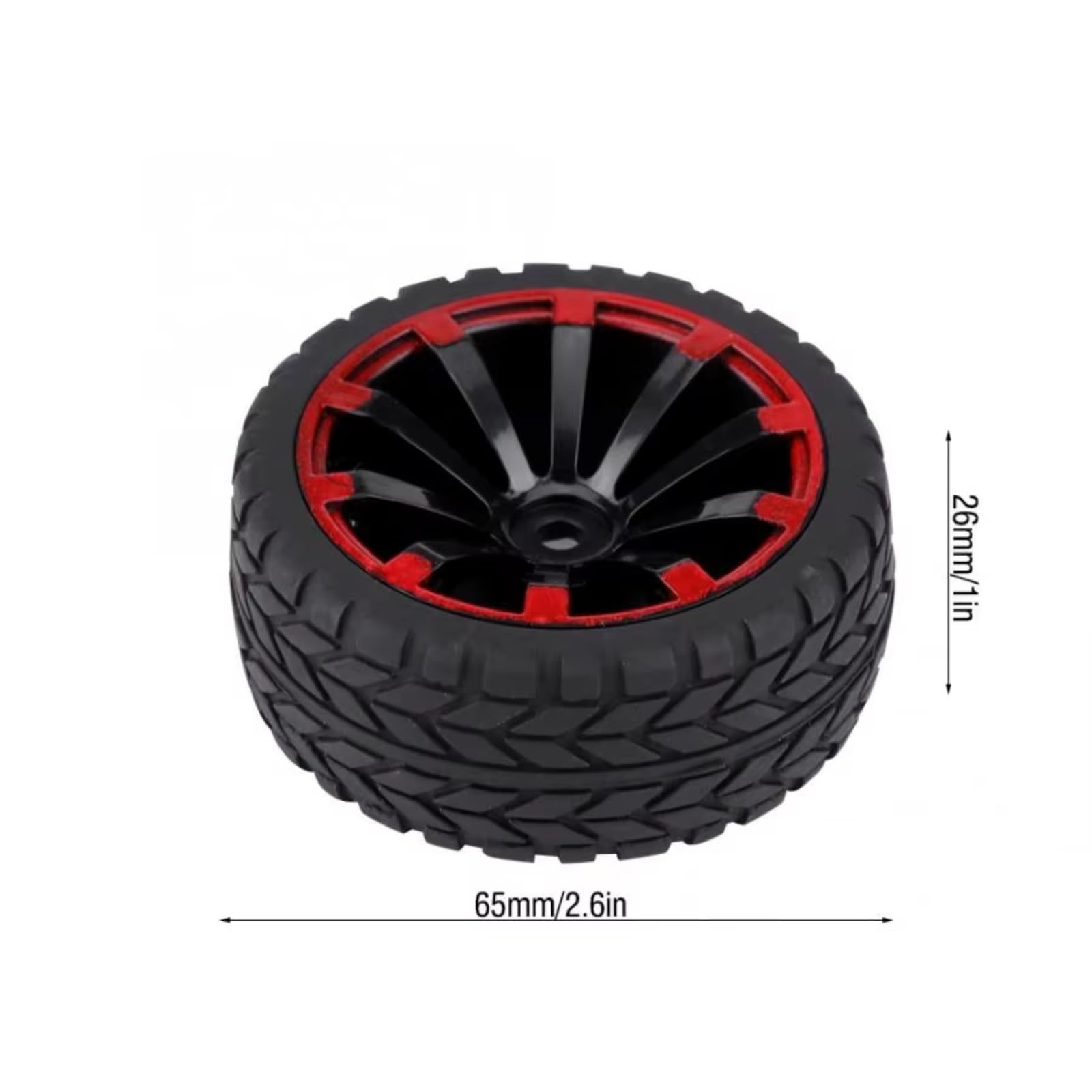 Neumático RC para Redcat Exceed para HPI 1/10 Juego 4 Neumáticos Goma con Llanta De Plástico para Coche De Escalada RC Crawler(10 Holes)