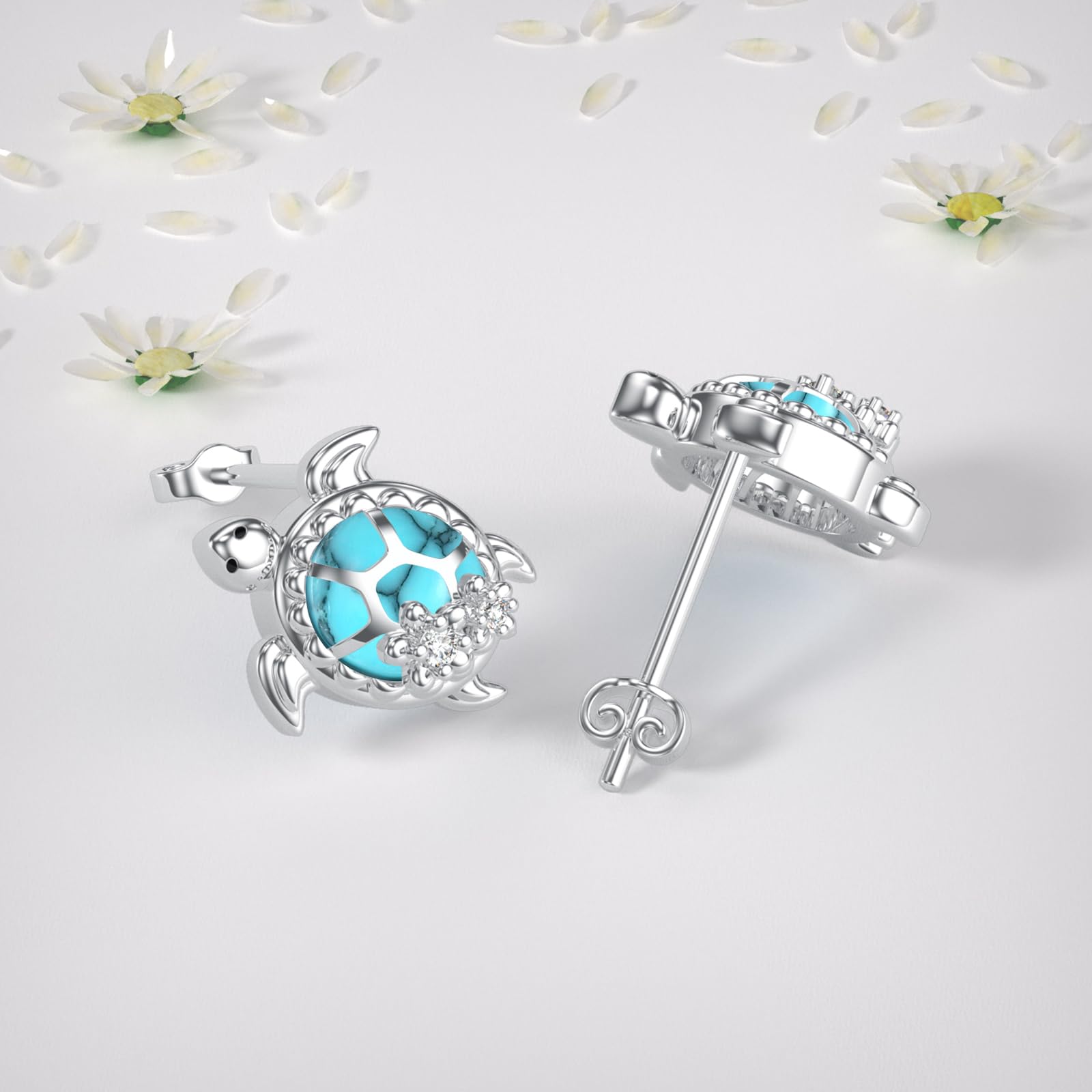 Schildkröte Ohrstecker 925 Sterling Silber Schildkröte Ohrringe Schmuck Ohrstecker Meerestier Ohrringe Weihnachten Halloween Ostern Muttertag Geburtstag Schmuck Geschenke für Damen