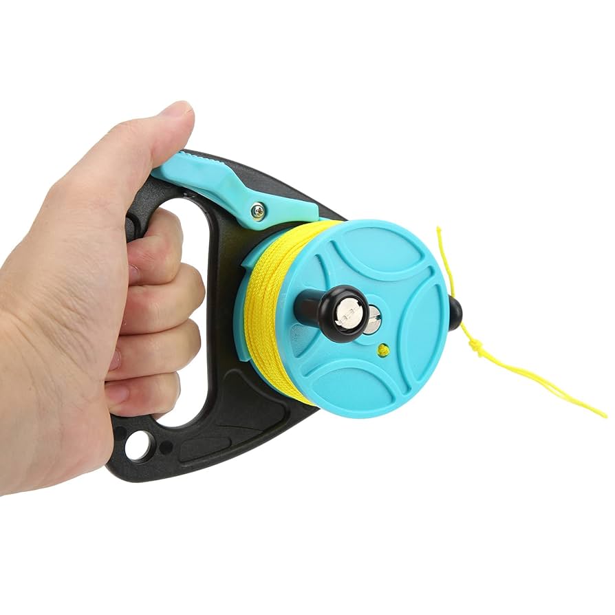 Folanda Dive Reel With Thumb Stopper, Portable Scuba Diving Reel Kayak Anchor 150 Ft Multi Purpose Dive Reel For Cave And Wreck Exploration Recreational Diving Spear Fishing With Stop Switch 1