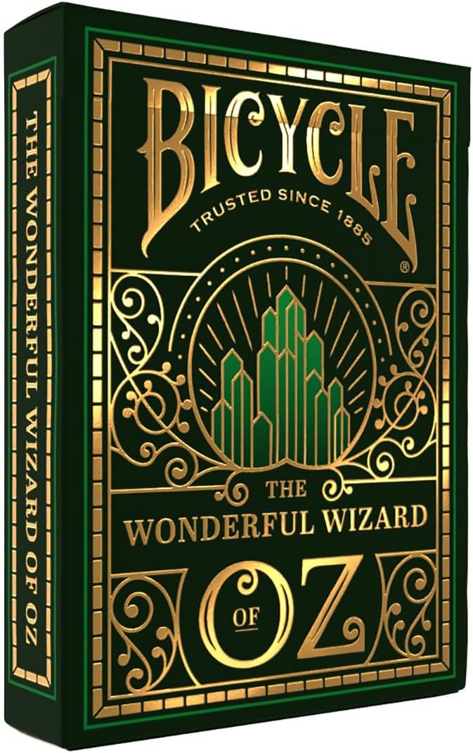 Bicycle Wizard of Oz Playing Cards, Oz Inspired Playing Card Deck, Emerald and Gold, 1 Deck
