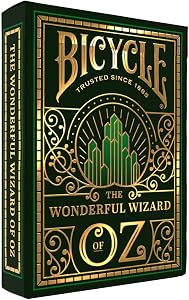 Bicycle Wizard of Oz Playing Cards, Oz Inspired Playing Card Deck, Emerald and Gold, 1 Deck