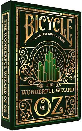 Bicycle Wizard of Oz Playing Cards, Oz Inspired Playing Card Deck, Emerald and Gold, 1 Deck